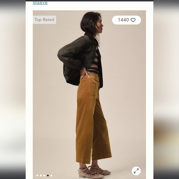 Colette Cropped Wide-Leg Pants by Maeve: Corduroy Edition - Picture 3 of 4